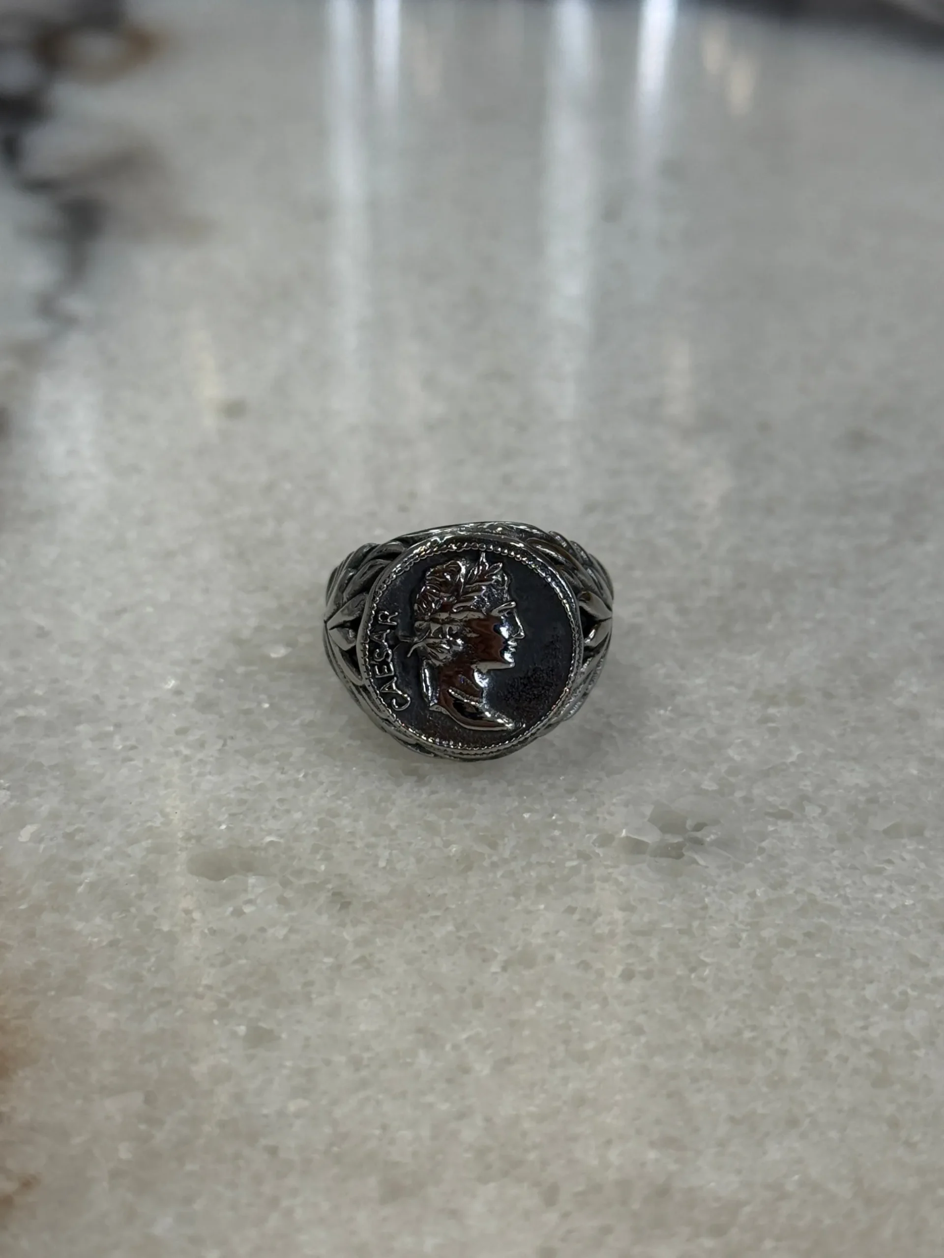 Coin Signet Ring Silver