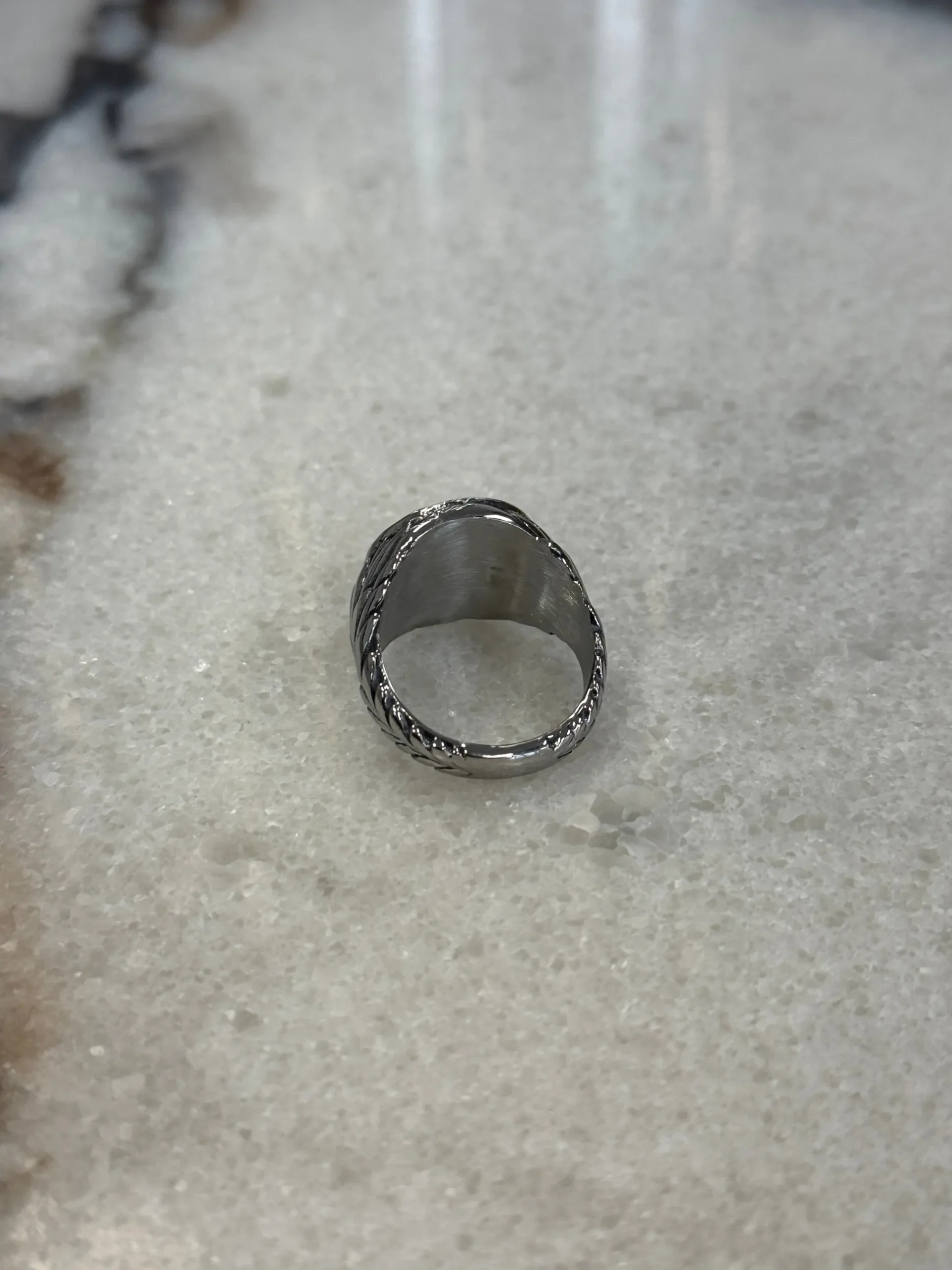 Coin Signet Ring Silver