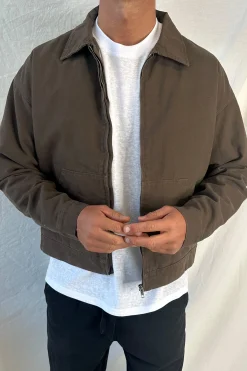 Collar Lined Jacket Dark Brown