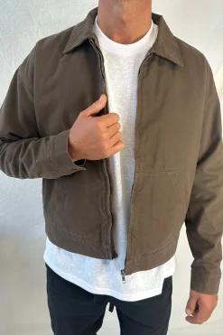 Collar Lined Jacket Dark Brown