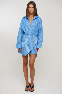 Daria Layered Shirt Dress Blue