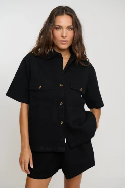 Delaney Denim Set Black