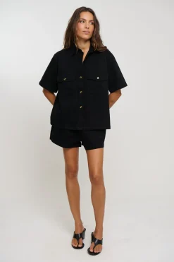 Delaney Denim Set Black