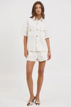 Delaney Denim Set White