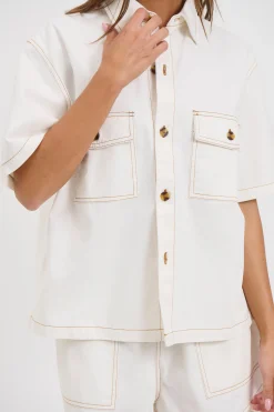 Delaney Denim Set White