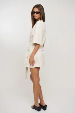 Delani Tee Dress Creme