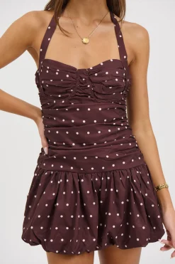 Delilah Mini Dress Chocolate