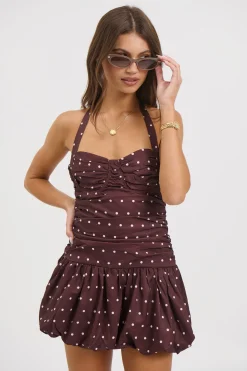 Delilah Mini Dress Chocolate