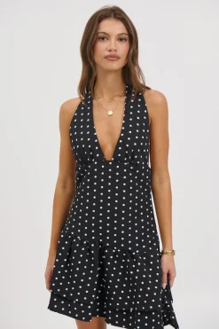 Delta Polka Dot Dress Black