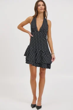 Delta Polka Dot Dress Black
