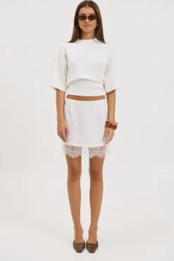 Dion Lace Skirt White