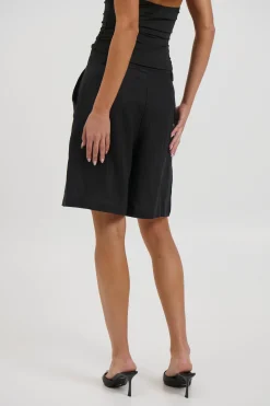Dora Linen Short Black