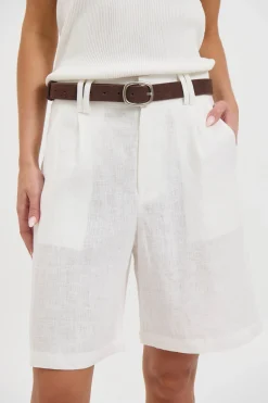 Dora Linen Short White
