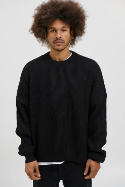 Drop Sleeve Heavy Knit Black