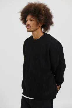 Drop Sleeve Heavy Knit Black