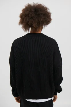 Drop Sleeve Heavy Knit Black