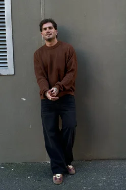 Drop Sleeve Heavy Knit Choc