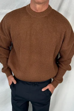 Drop Sleeve Heavy Knit Choc