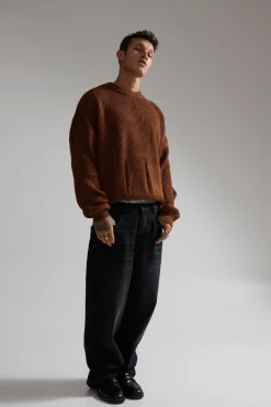 Drop Sleeve Heavy Knit Choc