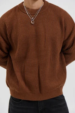Drop Sleeve Heavy Knit Choc