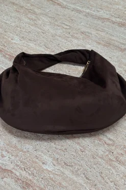 Elena Handle Bag Dark Cacao Suede
