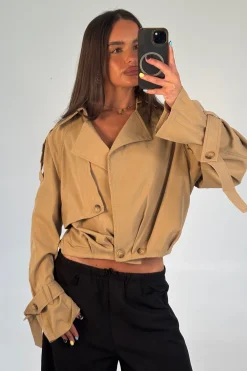 Elvira Cropped Trench Beige