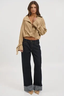 Elvira Cropped Trench Beige