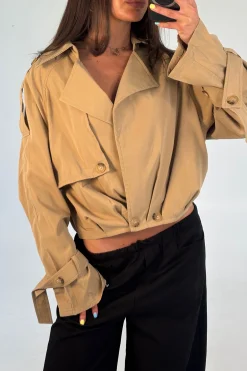 Elvira Cropped Trench Beige