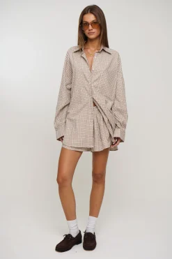 Emina Check Shirt Beige