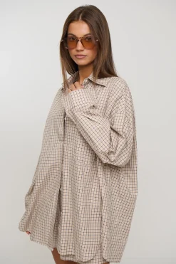 Emina Check Shirt Beige