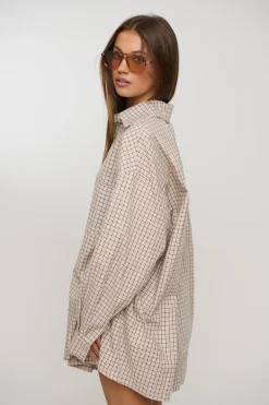 Emina Check Shirt Beige