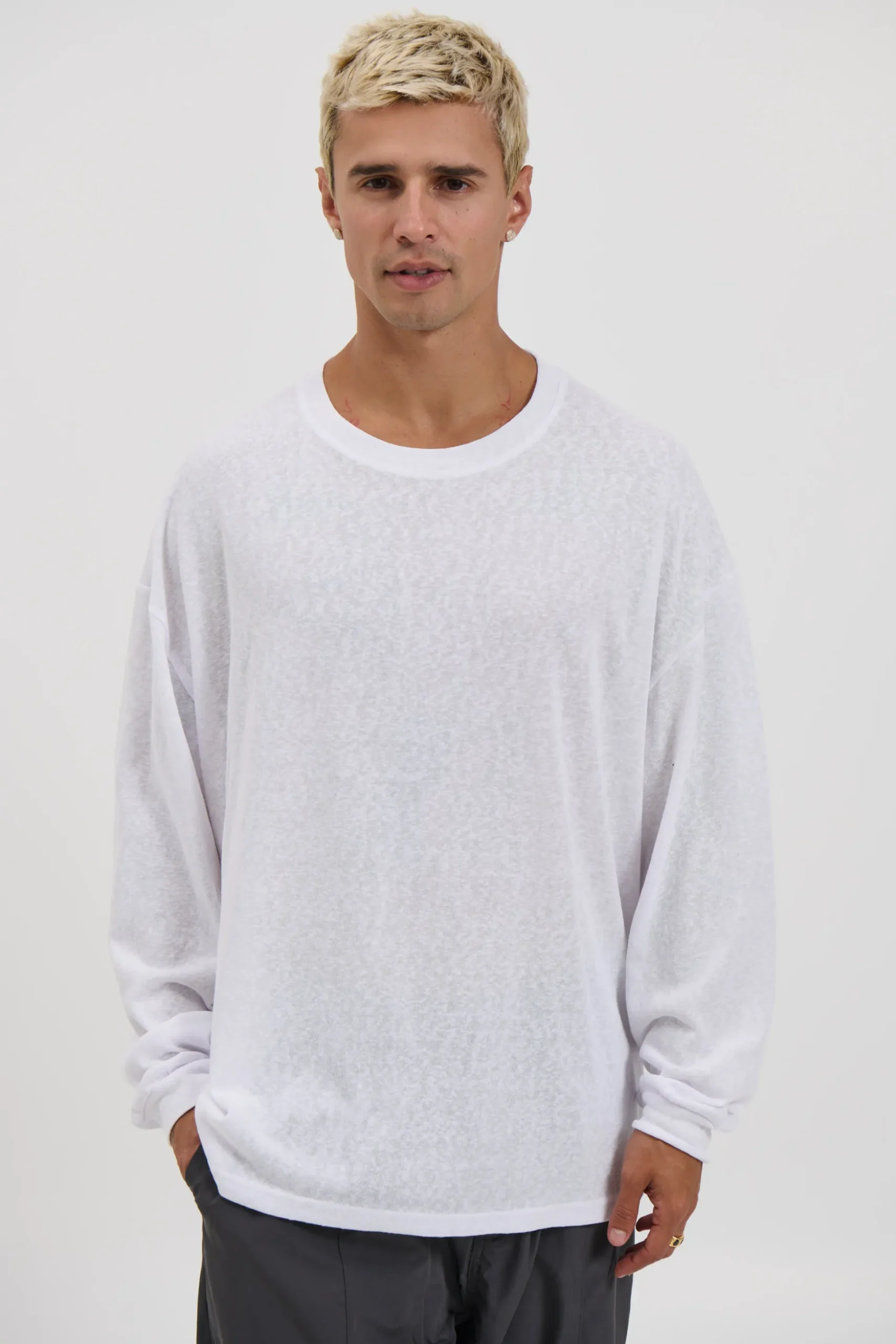 Enzyme Wash Long Sleeve Soft White