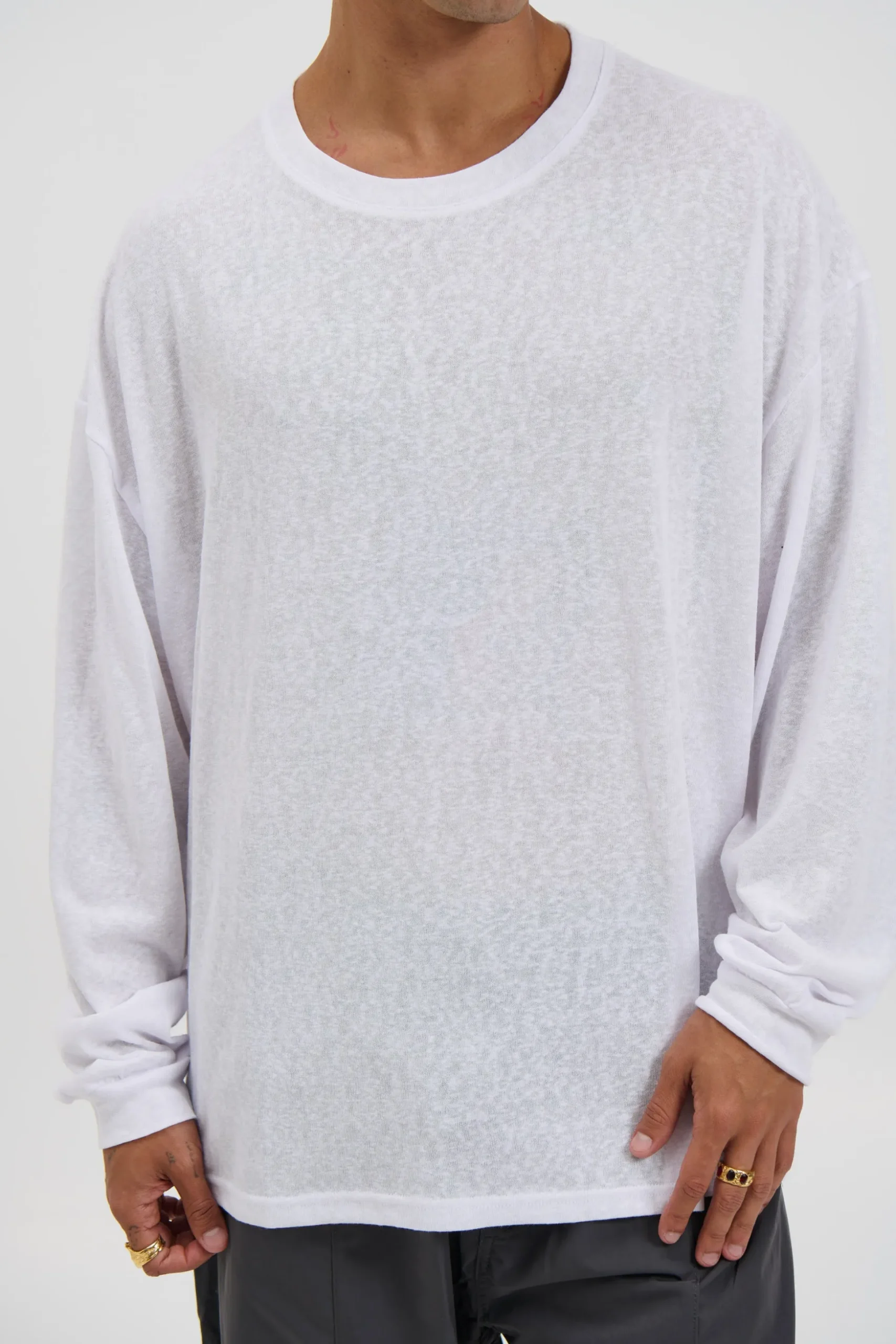 Enzyme Wash Long Sleeve Soft White