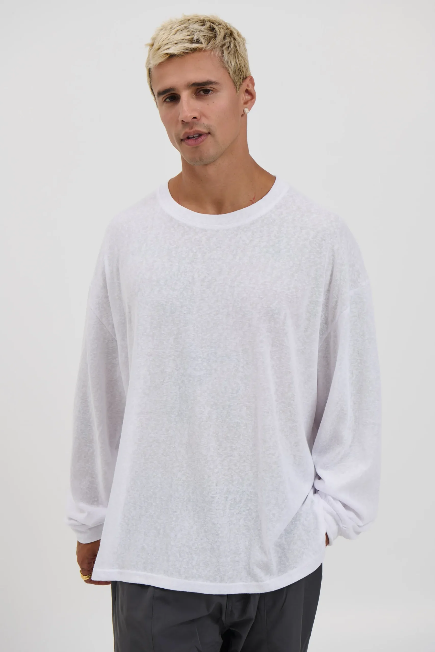 Enzyme Wash Long Sleeve Soft White