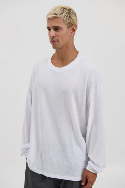 Enzyme Wash Long Sleeve Soft White