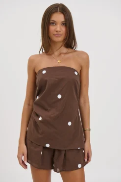 Erica Set Chocolate Polka