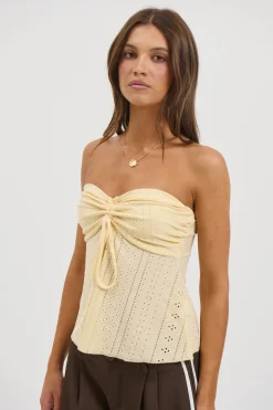 Estella Strapless Top Lemon