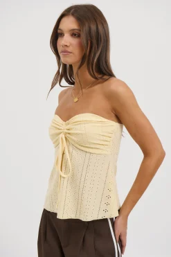 Estella Strapless Top Lemon