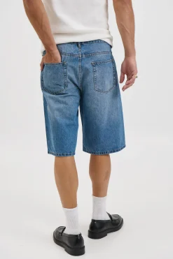 Flint Baggy Denim Jort Mid Blue