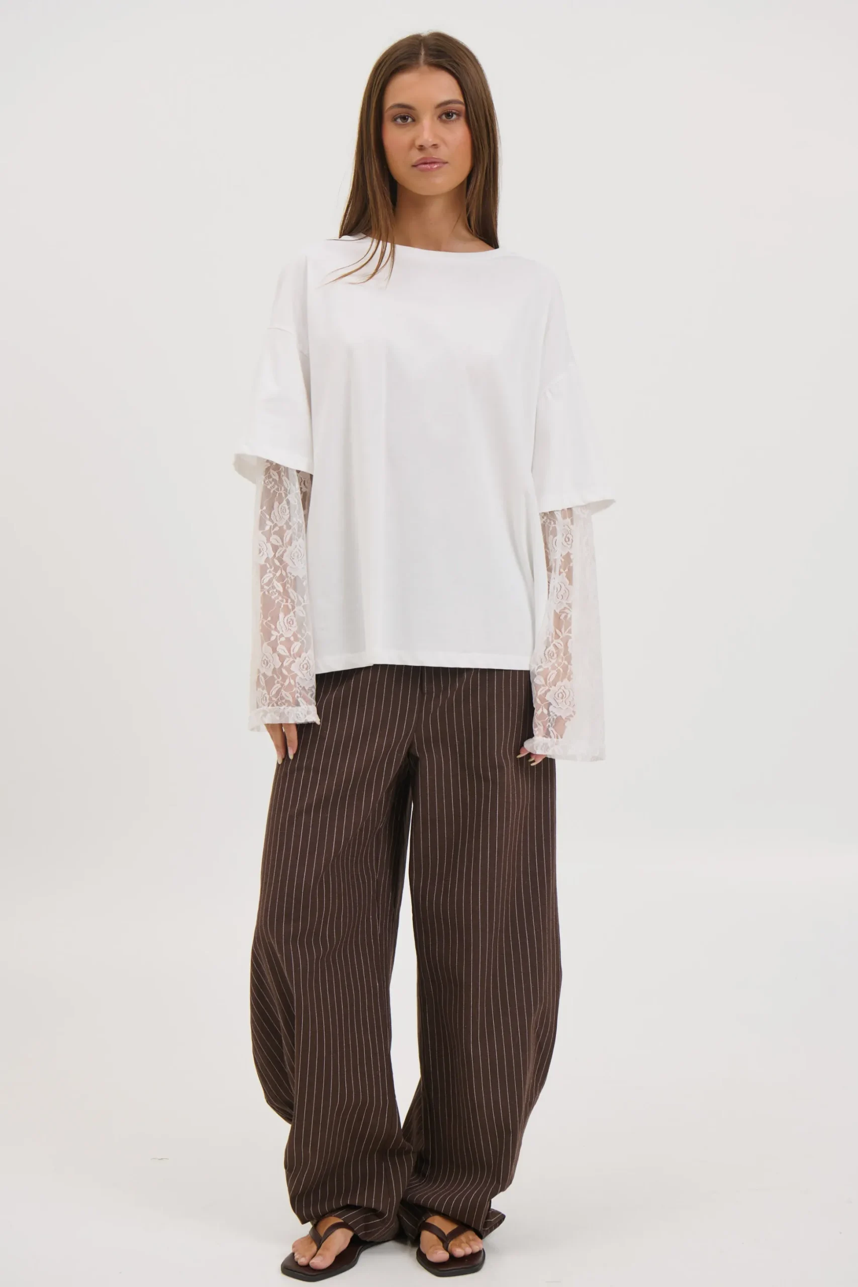 Francesca Lace Tee White