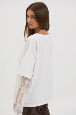 Francesca Lace Tee White