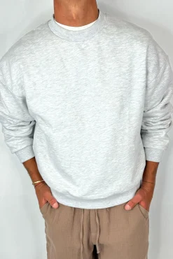 Francis Drop Sleeve Sweater Grey Marle