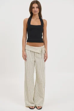 Gemma Pant Beige Stripe