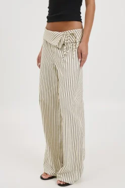Gemma Pant Beige Stripe