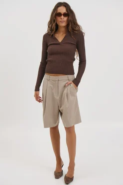 Giulia Long Sleeve Chocolate