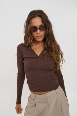 Giulia Long Sleeve Chocolate