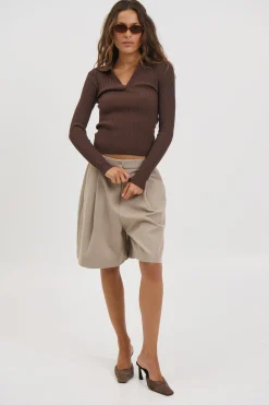 Giulia Long Sleeve Chocolate