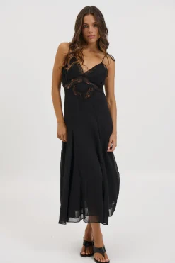 Harmony Midi Dress Obsidian