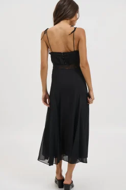 Harmony Midi Dress Obsidian