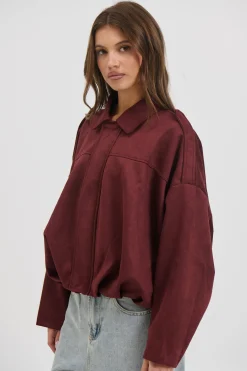 Harmony Suede Jacket Wine